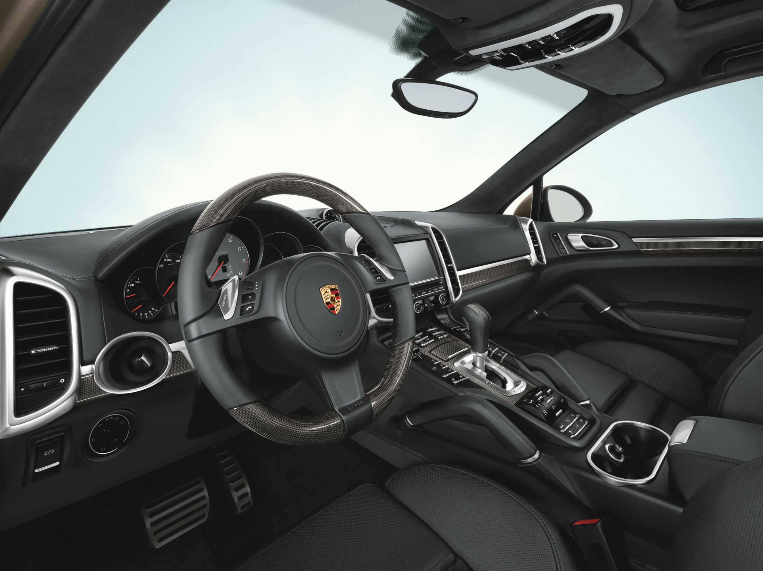 Autocollant décoratif de volant de voiture en fibre de carbone pour Porsche  Macan