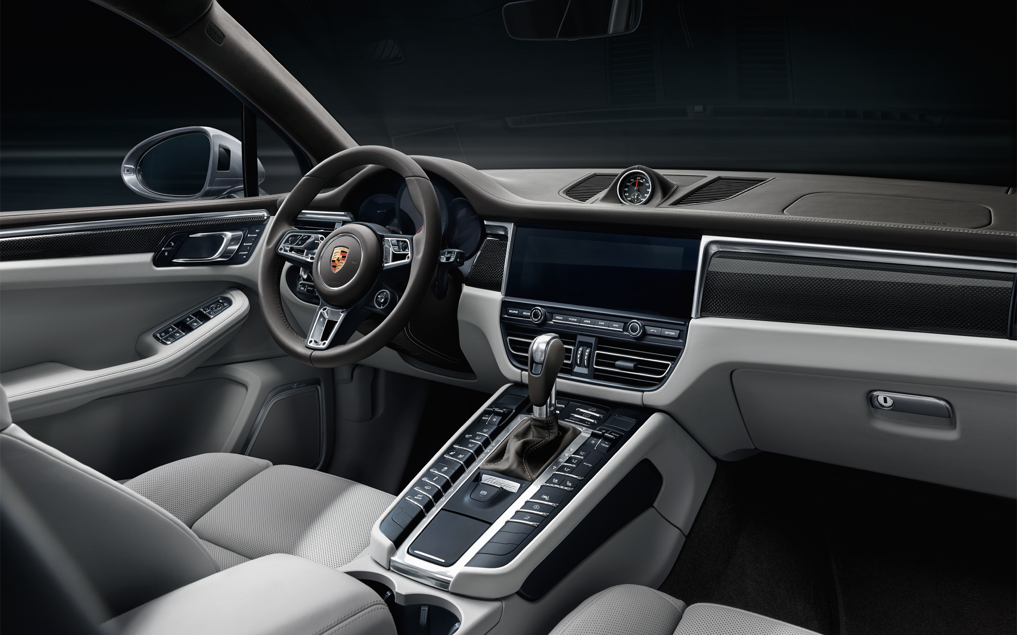 Pour Porsche Macan 2014-2017 2018-2020 Véritable fibre de carbone Voiture  Contrôle central Tableau de bord Décoration Couverture Accessoires de  voiture