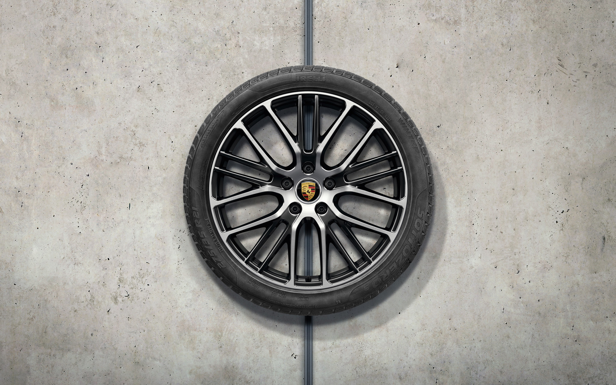 Porsche 971044630S - Ensemble de roues hiver « Panamera Exclusive Design Sport » 21 pouces peintes en Noir (finition brillante)