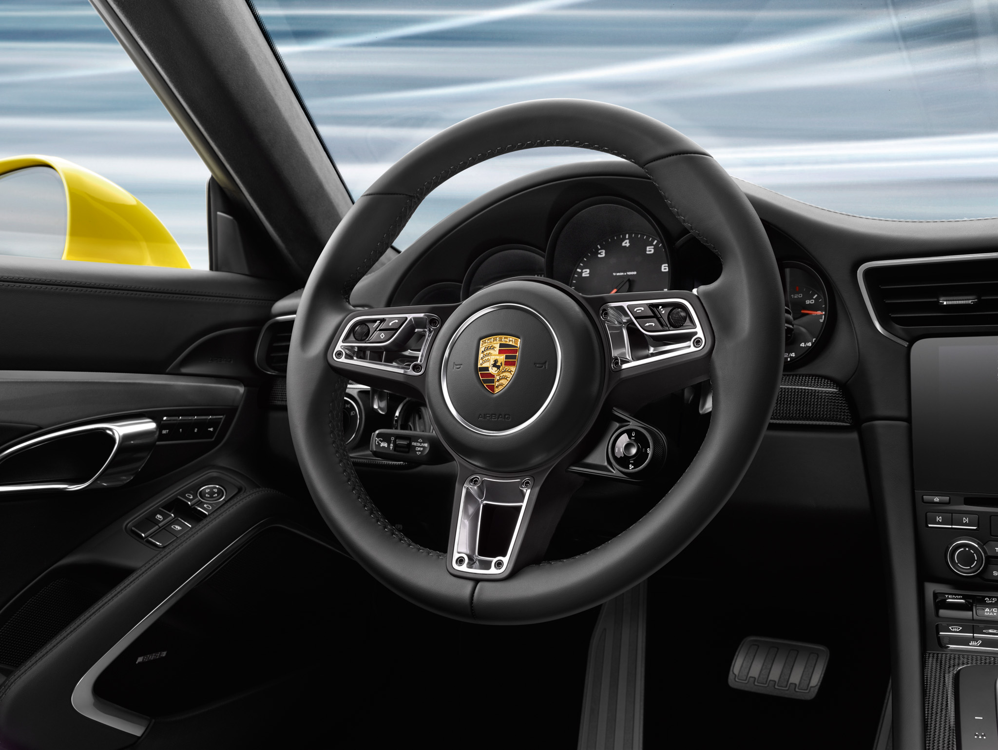 Porsche 991044400319J9 - Volant sport GT en cuir, multifonction et chauffant - Beige louxor