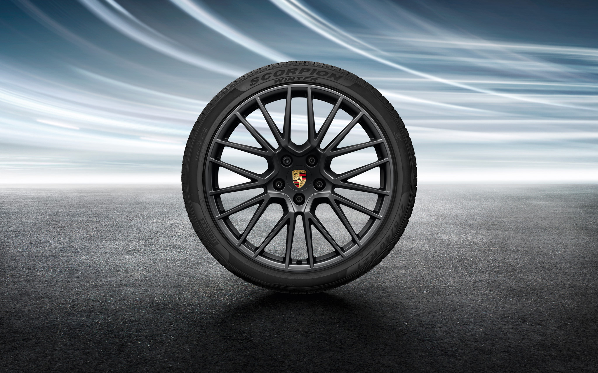 Porsche 9Y0044610S - Ensemble de roues hiver RS Spyder Design 21 pouces peintes couleur Noir (satiné)