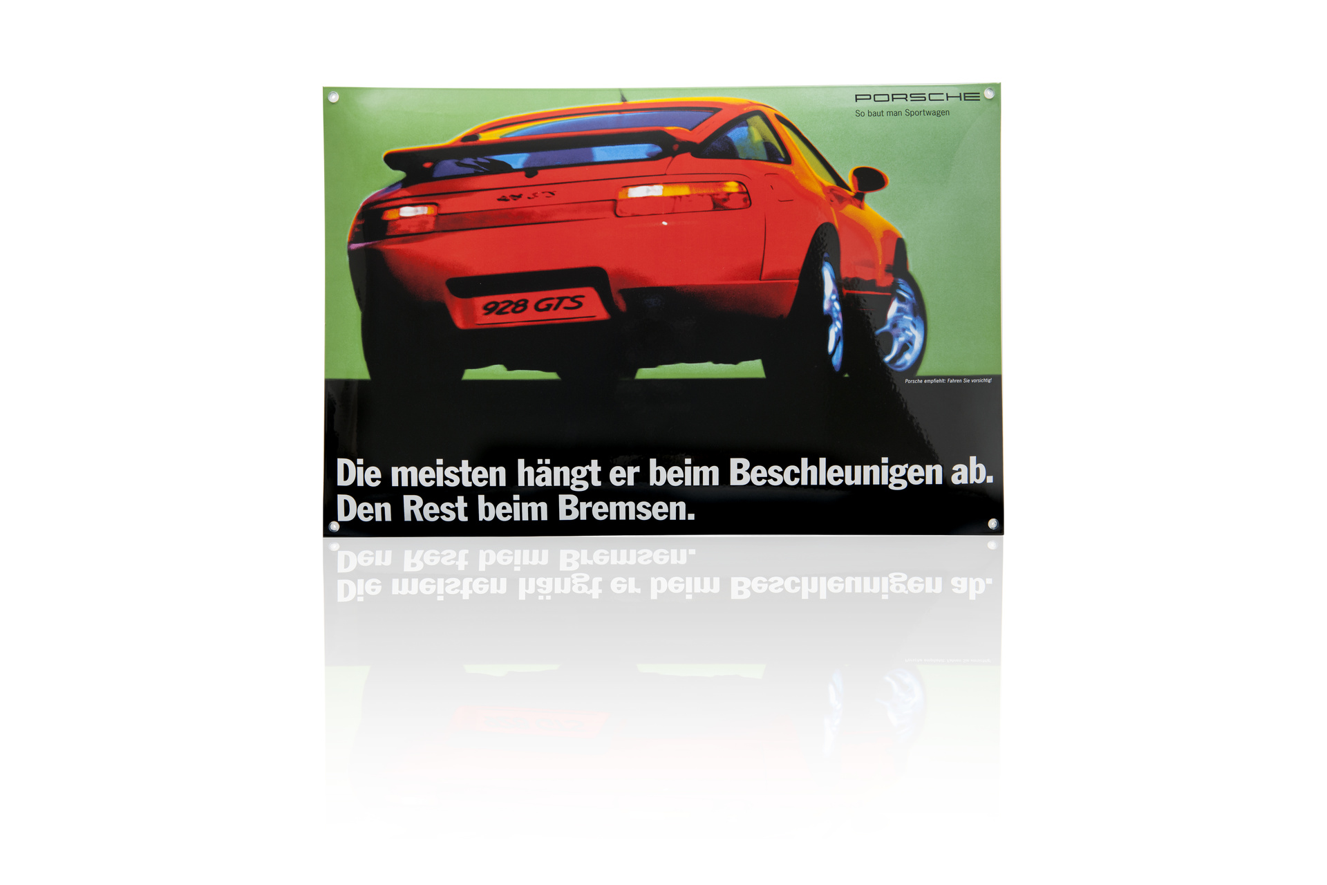 Porsche PCG00092810 - Plaque émaillée Porsche 928 GTS Rouge Indien