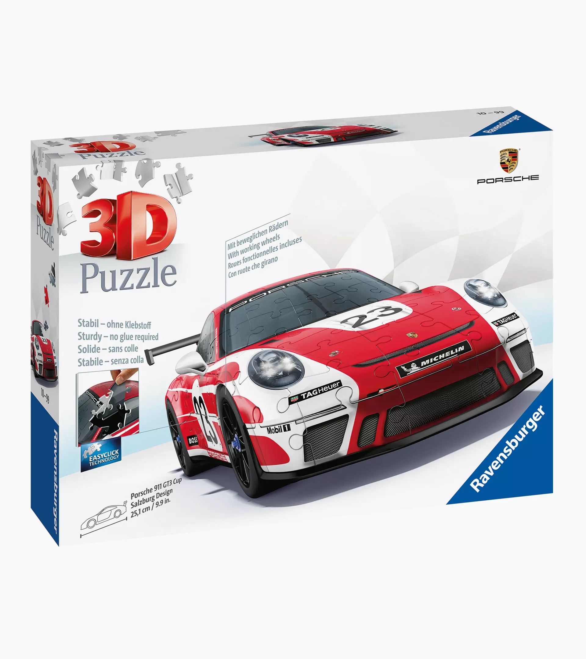 Porsche 3D Puzzle, GT3 Cup Salzburg, red/white