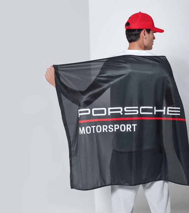 Porsche Motorsports Collection, Fanwear, Flag, black, 90x60cm