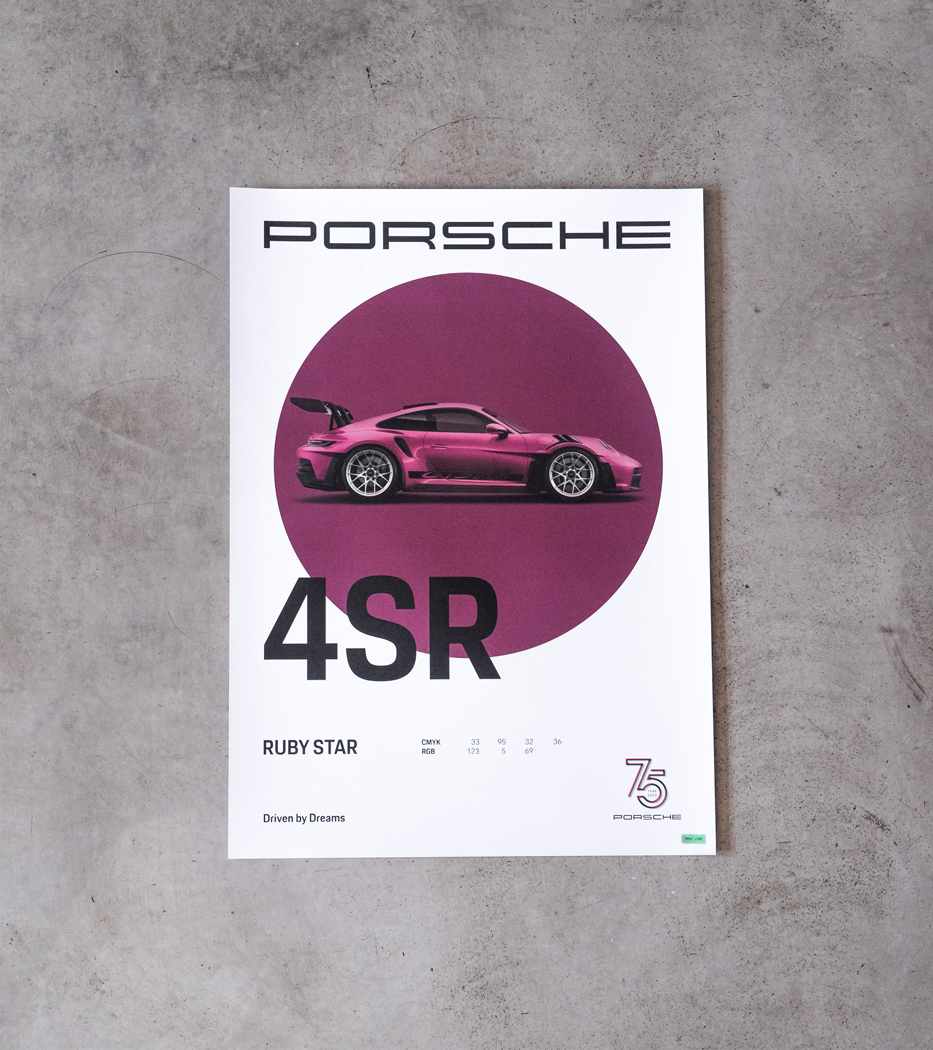 Set de 4 Posters Porsche 911 75 ans Edition Driven by Dreams