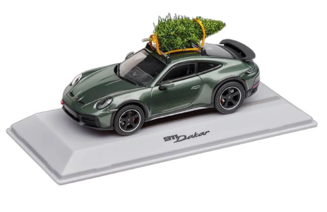 Porsche Porsche 911 Dakar (992) 1:43 avec Sapin de Noël, oakgreenmetallic