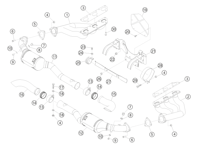 200-004 - Exhaust system MJ 1998 to 2001