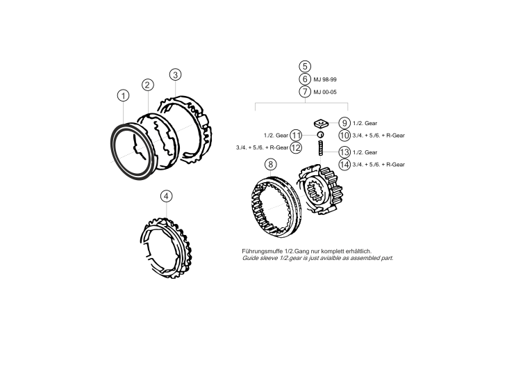 300-012 - Synchronizer rings + sleeves