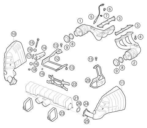 200-008 - exhaust system with front muffler