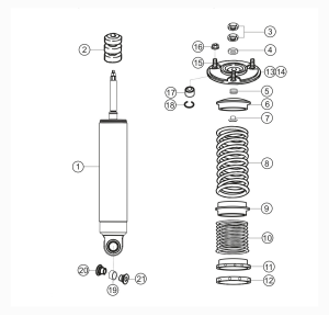 502-000 - Suspension strut + supporting mount rear