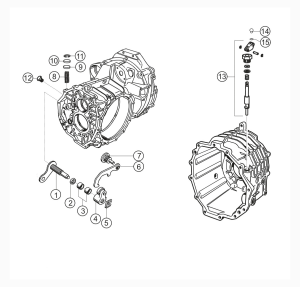 304-020 - Selector lever + reverse-gear release unit