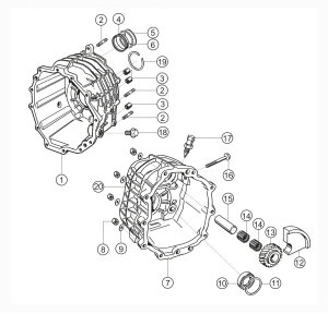 302-030 - Gear housing + transmission cover