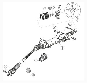 403-020 - Steering shaft + steering wheel