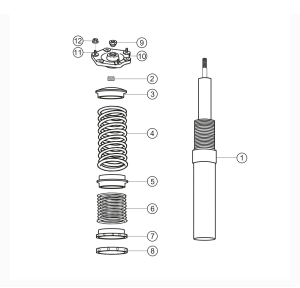 402-000 - Suspension strut + supporting mount front