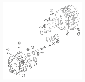302-030 - Gear housing + transmission cover