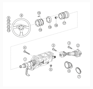 403-020 - Steering shaft + steering wheel
