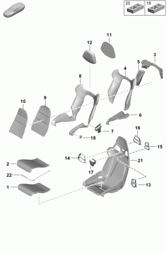 817-300 - Partie en mousse
Garniture dossier
Garniture de siege
siegebaquet
