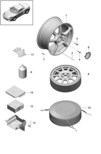 601-000 - Jante aluminium
Roue de secours
produit d'etancheite p. pneus