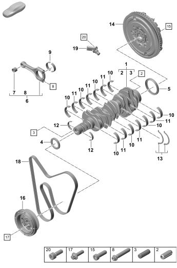 102-001 - Vilebrequin
bielle
volant-moteur
