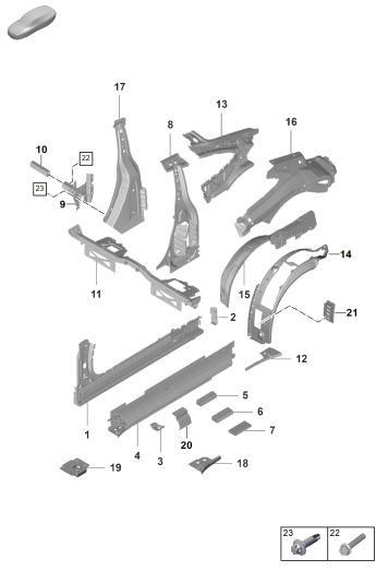 801-510 - Bas de caisse
panneau lat.
GT3RS