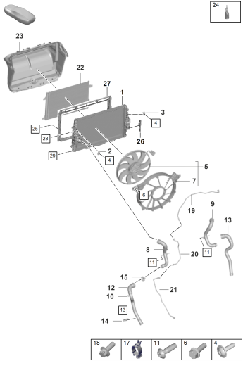 105-210 - Refroidisseur a eau
Ventilateur du radiateur