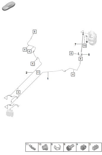 604-020 - Conduite de frein
Bas de caisse
Essieu arriere