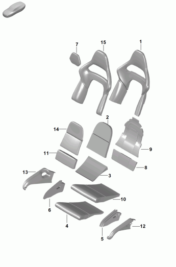 817-310 - Partie en mousse
Garniture de siege
Assise et dossier
siegebaquet