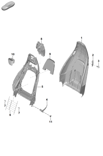 817-000 - Coquille de dossier
Siege Sport Plus
Elements carross.amovibles
cadre de dossier