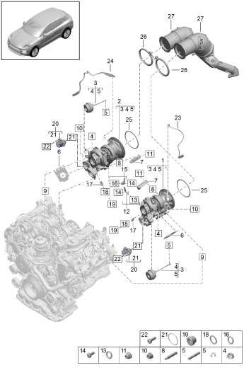 202-000 - Turbocompresseur a gaz d'ech.
Collecteur d'echappement
Sonde lambda