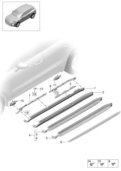 810-200 - Garniture bas de caisse
Elements carross.amovibles
Bas de caisse