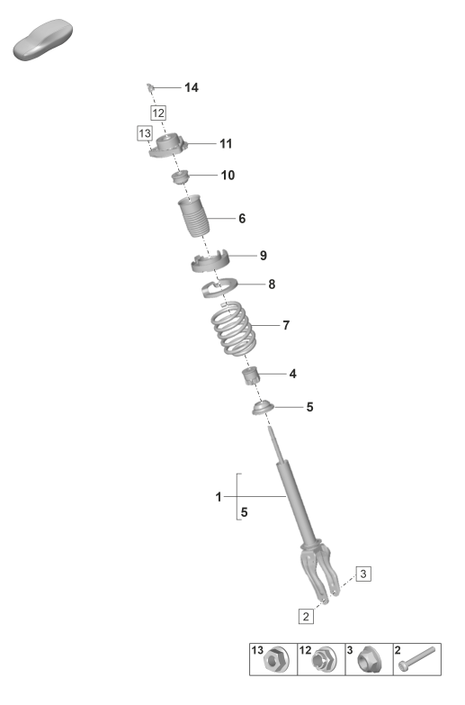 402-010 - Suspension acier
Amortisseur
Ressort helicoidal