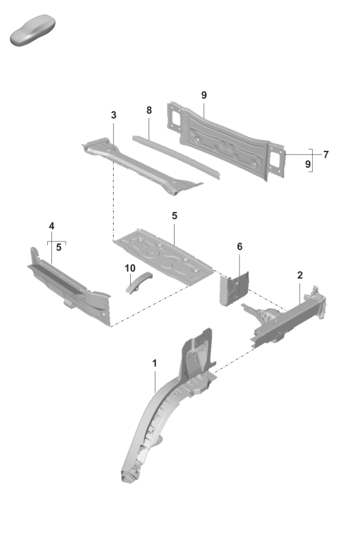 801-350 - Partie arriere du vehicule
Longeron
pieces detail