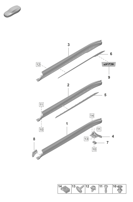 810-200 - Garniture bas de caisse
Elements carross.amovibles