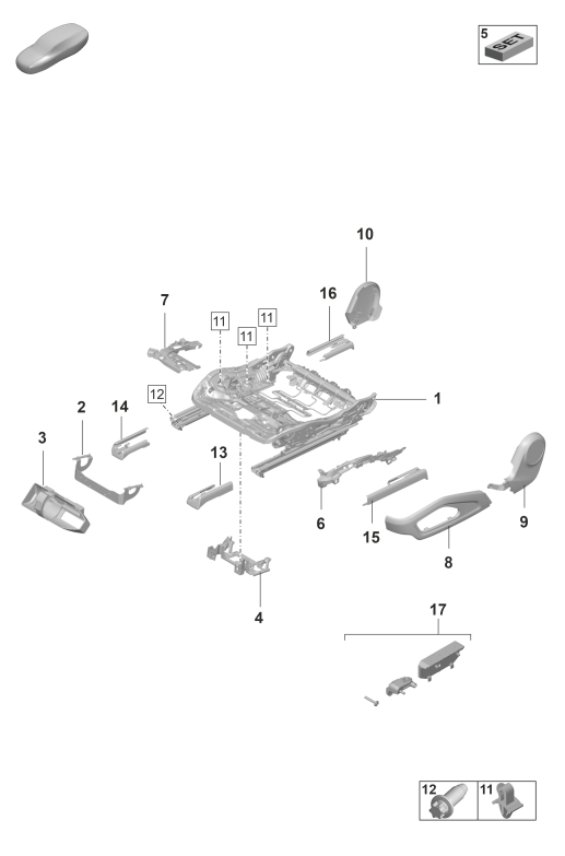 817-100 - cadre de siege
Elements carross.amovibles
Petites pieces
Siege de serie