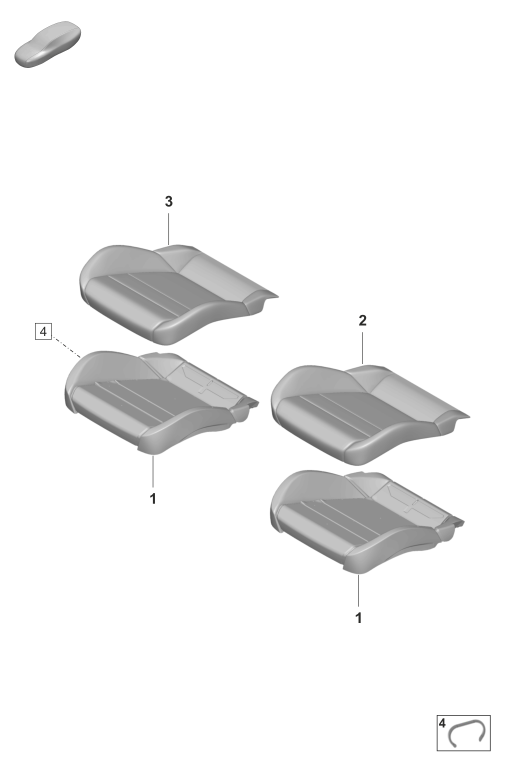 817-425 - Partie en mousse
Garniture de siege
siege sport
p. vehicules avec ventilation
de siege