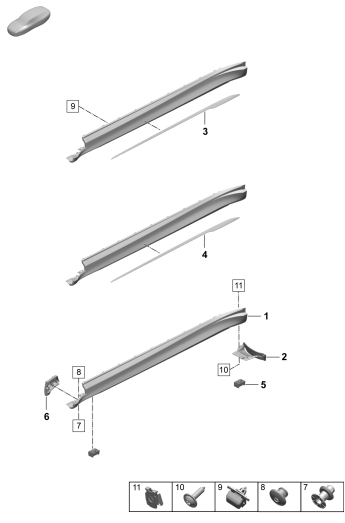 810-220 - Garniture bas de caisse
Elements carross.amovibles