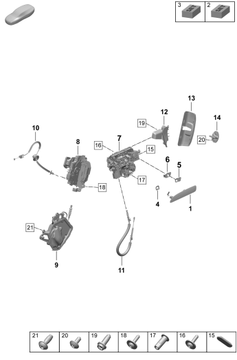 804-200 - poignee de porte ext.
Serrure de porte
Elements carross.amovibles