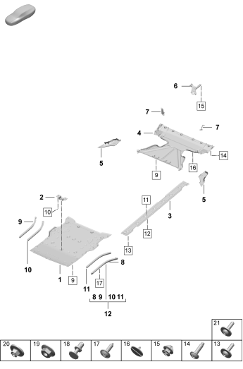 801-710 - Revetement de soubassement
guidage d'air
Elements carross.amovibles