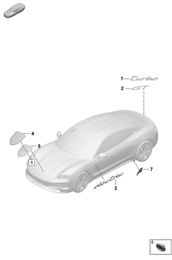 810-010 - monogramme
Ecusson Porsche
Pellicule antigravillons