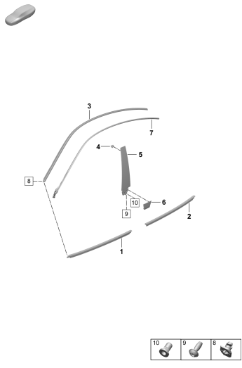 810-100 - moulure p. porte
Elements carross.amovibles