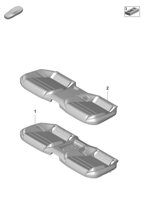 818-410 - Partie en mousse
Garniture de siege
banquette (3 places)
Siege confort