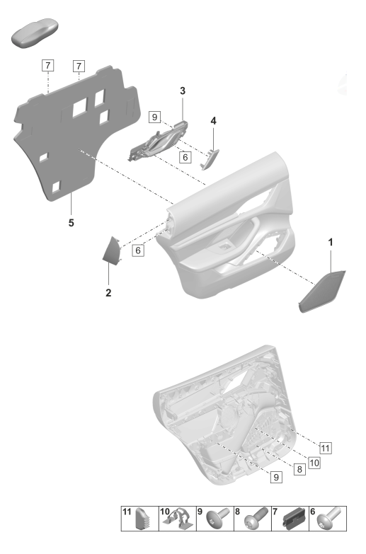 808-950 - Garniture de porte
Elements carross.amovibles
Pieces de fixation