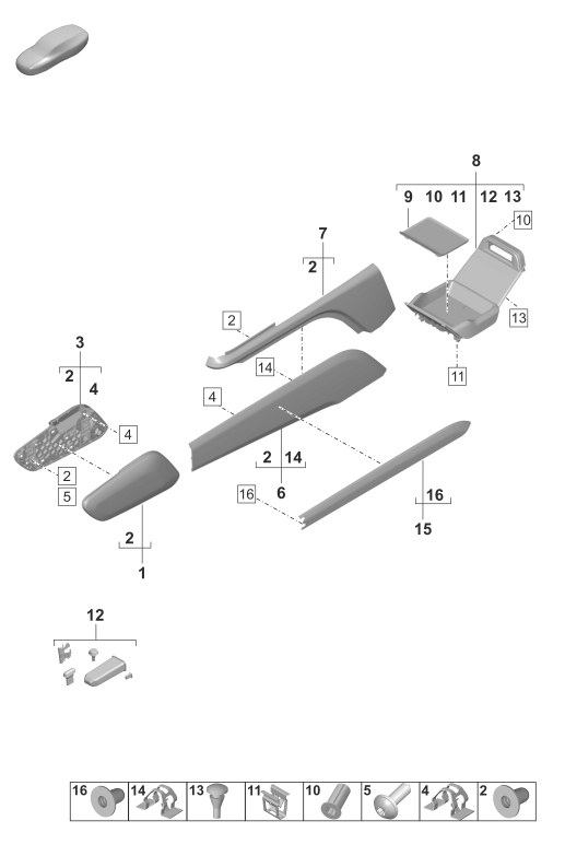 809-200 - Garnitures
Console centrale