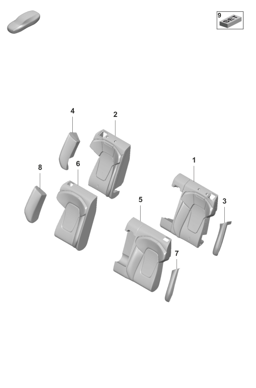 818-320 - Part. mousse pann.lat. dossier
Garniture dossier
siege sport