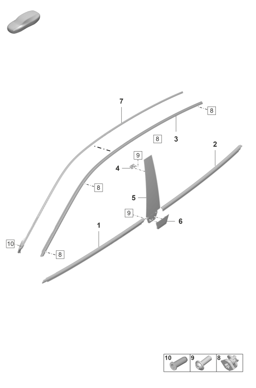 810-150 - moulure p. porte
Elements carross.amovibles
