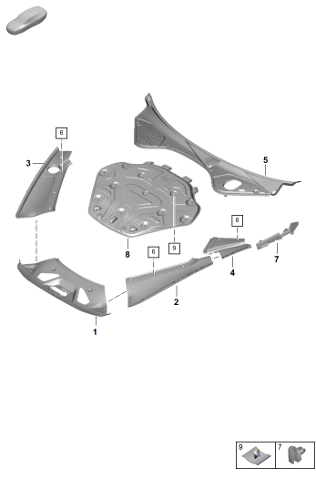 807-070 - Cache de recouvrement
Compartiment moteur
Partie avant
