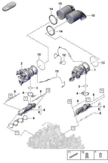 202-000 - Turbocompresseur a gaz d'ech.
Collecteur d'echappement
Sonde lambda