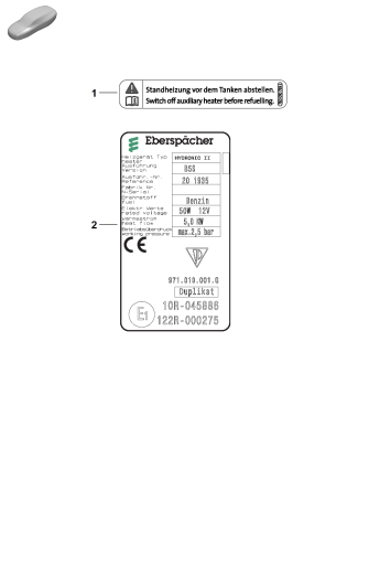 009-000 - Plaques d'identif./indicatrice
Chauffage d'appoint
