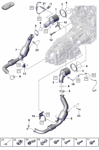 202-220 - systeme d'echappement
Catalyseur
Filtre à partic. mot. essence
Sonde lambda