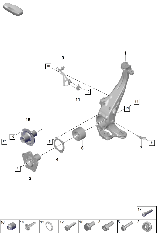 401-020 - Support de roue
Support pivotant
Moyeu de roue